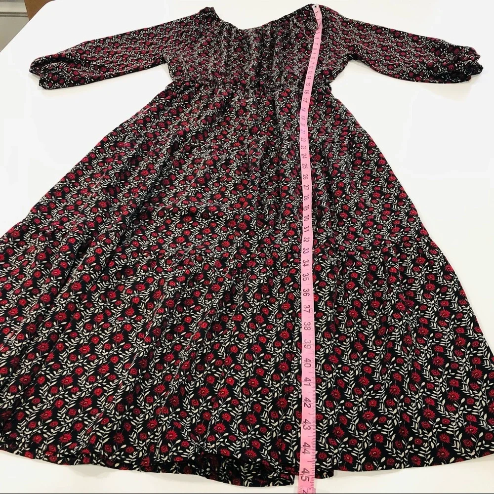 Lulus Off Shoulder Floral Midi Dress Boho Cottagecore Long Sleeve S - Picture 12 of 17